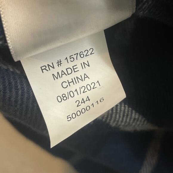 Eddie Bauer Shirt Mens XL Tall Blue Black Plaid Flannel Outdoor Cabin Lumberjack - Picture 8 of 11